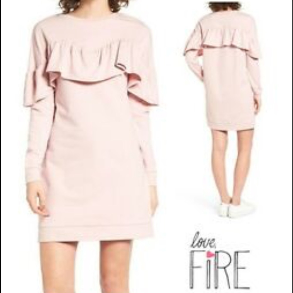 Love Fire baby pink ruffle tunic dress